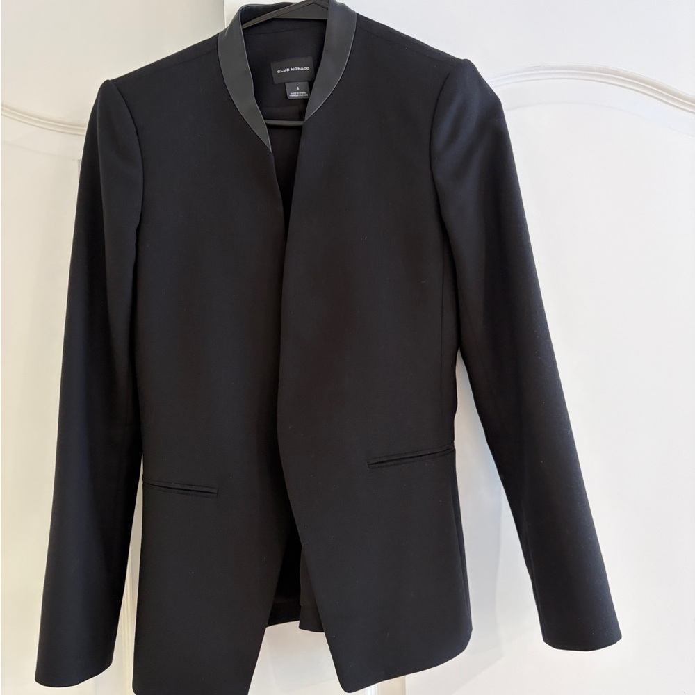 Black Blazer with Satin Trim